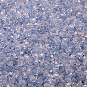 100pcs Czech Fire Polished Faceted Glass Beads Round 3mm Light Sapphire