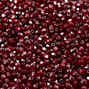 100pcs Czech Fire Polished Faceted Glass Beads Round 3mm Garnet