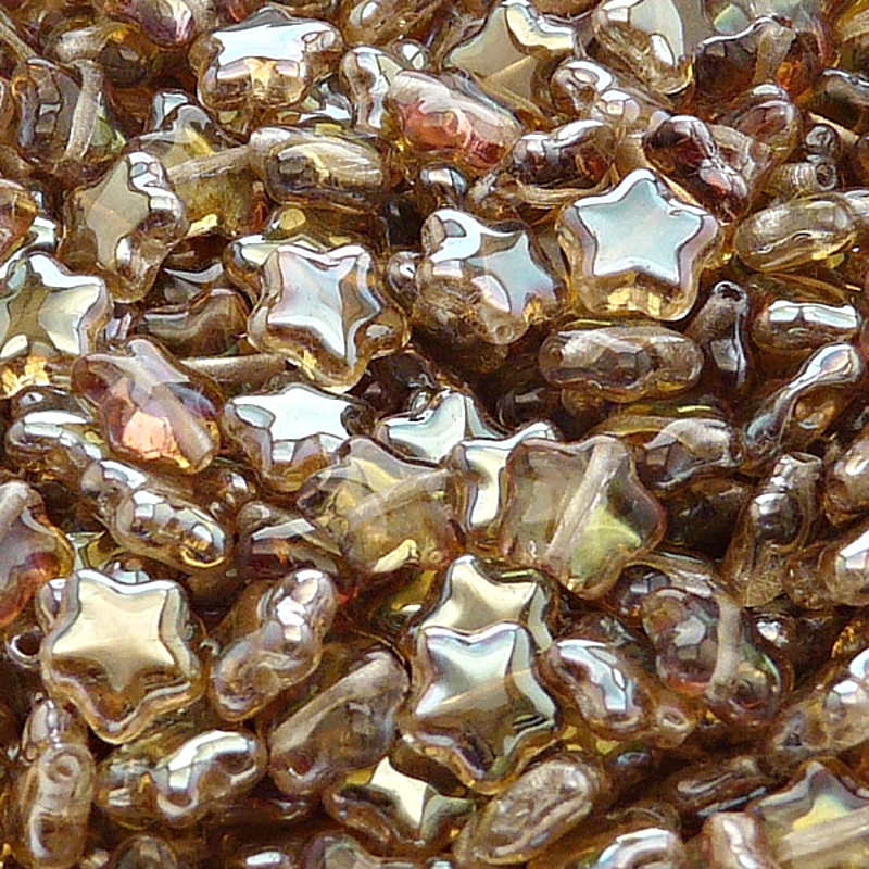 40pcs Czech Pressed Glass Star Beads 8mm Crystal Celsian