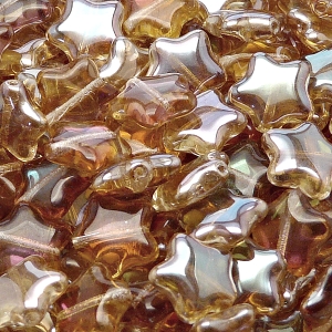 25pcs Czech Pressed Glass Star Beads 12mm Crystal Celsian