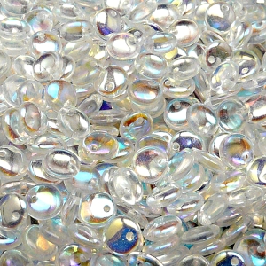 50pcs Czech Pressed Glass Lentil Beads 6mm Crystal AB