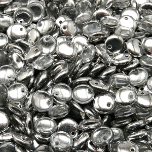 50pcs Czech Pressed Glass Lentil Beads 6mm Crystal Labrador (Aluminium)