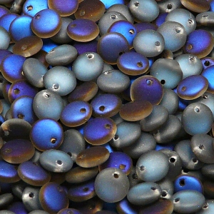 50pcs Czech Pressed Glass Lentil Beads 6mm Crystal Azuro Matte