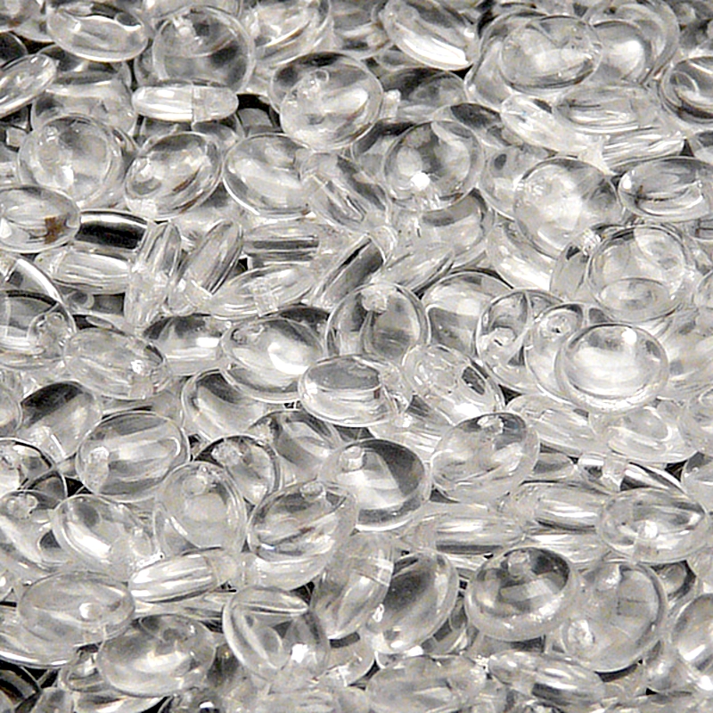 50pcs Czech Pressed Glass Lentil Beads 6mm Crystal