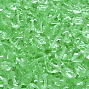 50pcs Czech Pressed Glass Heart Beads 6mm Green Peridot
