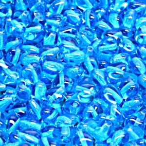 50pcs Czech Pressed Glass Heart Beads 6mm Aquamarine