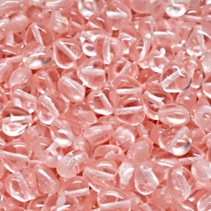 50pcs Czech Pressed Glass Heart Beads 6mm Rosaline