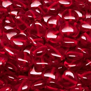 30pcs Czech Pressed Glass Heart Beads 8mm Ruby