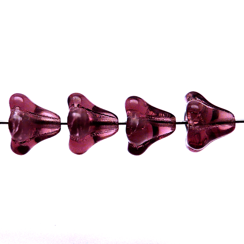 10pcs Czech Pressed Glass Bell Flowers Beads 11x13mm Topaz Matte