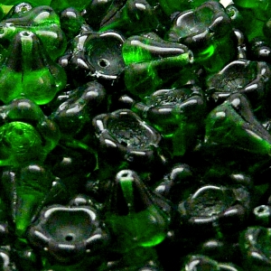 10pcs Czech Pressed Glass Bell Flowers Beads 11x13mm Chrysolite
