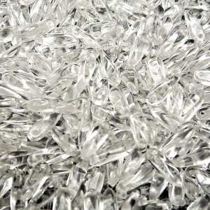 80pcs Czech Pressed Glass Dagger Beads 3x11mm Crystal