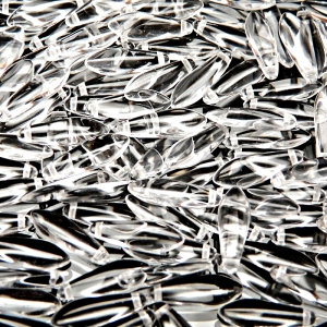 30pcs Czech Pressed Glass Dagger Beads 5x16mm Crystal