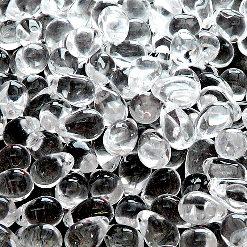 40pcs Czech Pressed Glass Teardrop Beads 6x9mm Crystal