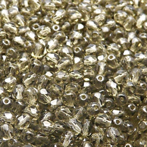 100pcs Czech Fire Polished Faceted Glass Beads Round 4mm Black Diamond