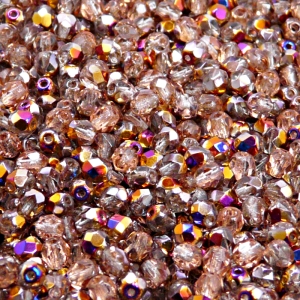 100pcs Czech Fire Polished Faceted Glass Beads Round 4mm Crystal Sliperit