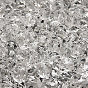 50pcs Czech Fire Polished Faceted Glass Beads Round 6mm Crystal