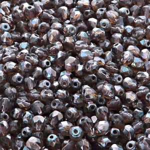 100pcs Czech Fire Polished Faceted Glass Beads Round 4mm Tanzanite Celsian