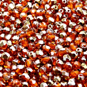 100pcs Czech Fire Polished Faceted Glass Beads Round 4mm Hyacinth Valentinit