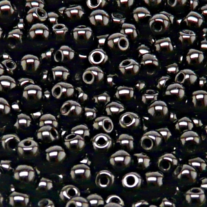 100pcs Czech Pressed Glass Round Beads 5mm Jet