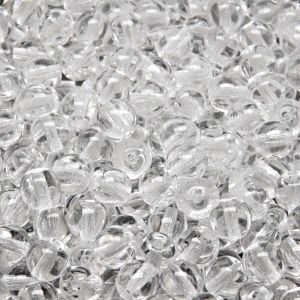 100pcs Czech Pressed Glass Round Beads 6mm Crystal