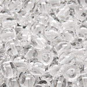 40pcs Czech Pressed Glass Round Beads 8mm Crystal