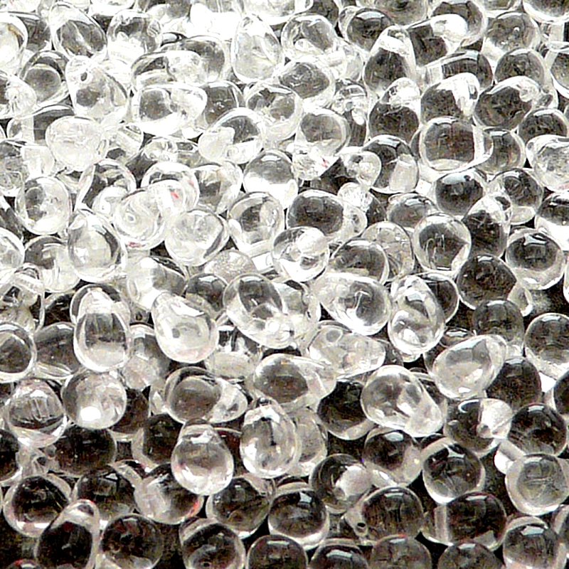 80pcs Czech Pressed Glass Teardrop Beads 4x6mm Crystal