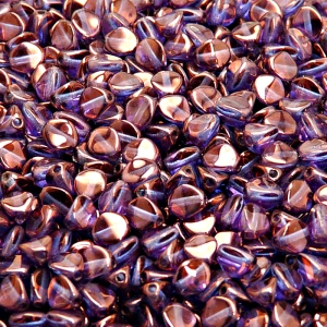 100pcs Czech Pressed Glass Pinch Beads 5mm Crystal Violet Vega Luster