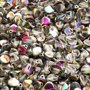 100pcs Czech Pressed Glass Pinch Beads 5mm Crystal Vitrail