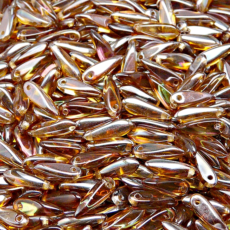 50pcs Czech Pressed Glass Dagger Beads 3x11mm Crystal Venus