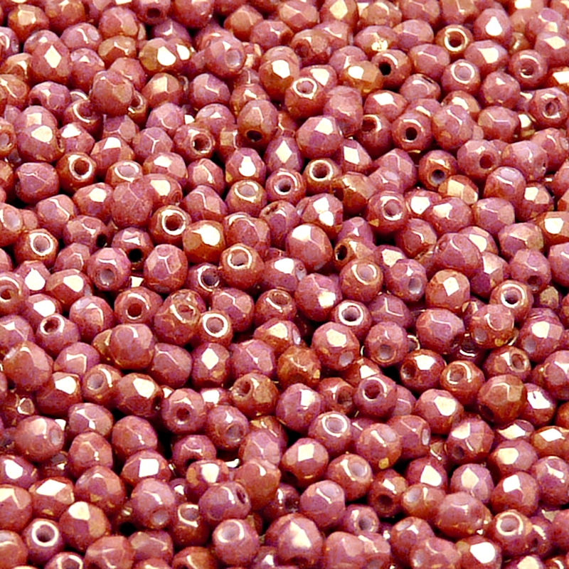 100pcs Czech Fire Polished Faceted Glass Beads Round 3mm Opaque Mix Rouge Orange Ceramic Look