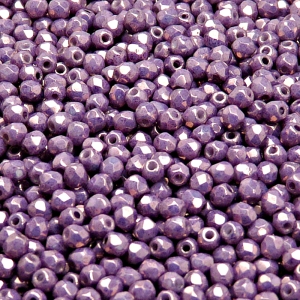 100pcs Czech Fire Polished Faceted Glass Beads Round 3mm Opaque Mix Amethyst Gold Ceramic Look