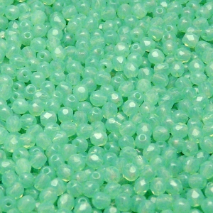 100pcs Czech Fire Polished Faceted Glass Beads Round 3mm Green Aqua Opal