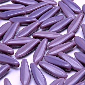 30pcs Czech Pressed Glass Dagger Beads 5x16mm Opaque Amethyst