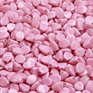 80pcs Czech Pressed Glass Pinch Beads 5mm Opaque Light Rose Ceramic Look