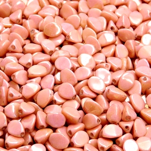 80pcs Czech Pressed Glass Pinch Beads 5mm Opaque Rose Ceramic Look