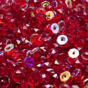 50pcs Czech Fire Polished Faceted Glass Rondelle Beads 6x3mm Ruby AB