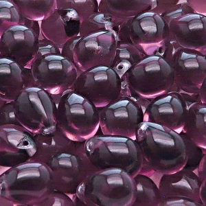 10pcs Czech Pressed Glass Teardrop Beads 10x14mm Amethyst