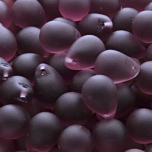 10pcs Czech Pressed Glass Teardrop Beads 10x14mm Amethyst Matte