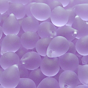 10pcs Czech Pressed Glass Teardrop Beads 10x14mm Alexandrite Matte (20210)