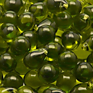 10pcs Czech Pressed Glass Teardrop Beads 10x14mm Olivine