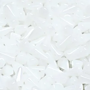 50pcs Czech Pressed Glass Spike Beads 5x8mm White Alabaster