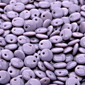 50pcs Czech Pressed Glass Lentil Beads 6mm Opaque Amethyst