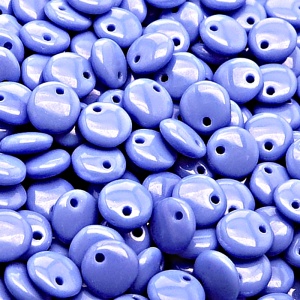 40pcs Czech Pressed Glass Lentil Beads 8mm Opaque Light Sapphire