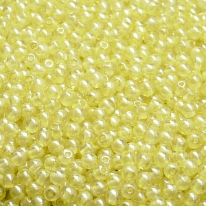 200pcs Czech Pressed Glass Round Beads 3mm Crystal Yellow Luster