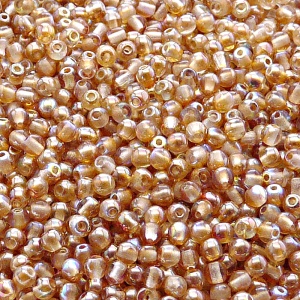 200pcs Czech Pressed Glass Round Beads 3mm Crystal Orange Rainbow