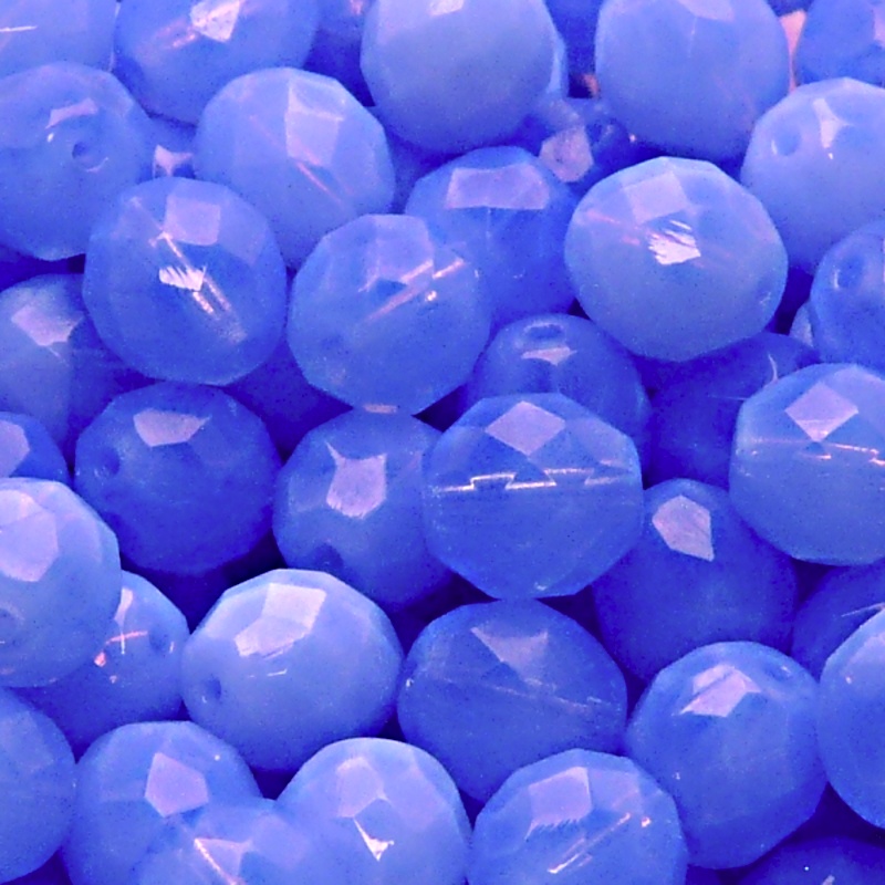 10pcs Czech Fire Polished Faceted Glass Beads Round 10mm Sapphire Opal