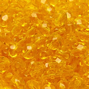25pcs Czech Fire Polished Faceted Glass Beads Round 8mm Amber