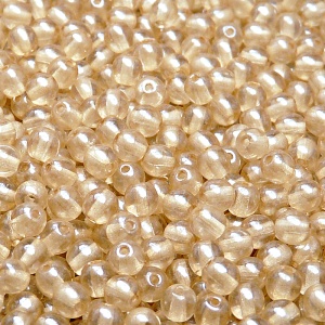 100pcs Czech Pressed Glass Round Beads 4mm Crystal Orange Luster