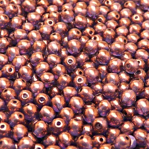 100pcs Czech Pressed Glass Round Beads 4mm Crystal Violet Vega Luster