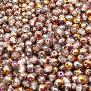 100pcs Czech Pressed Glass Round Beads 4mm Crystal Sliperit